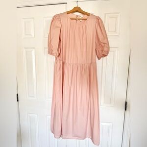 Maternity Friendly Soft Ballet Pink Smocked Dress
